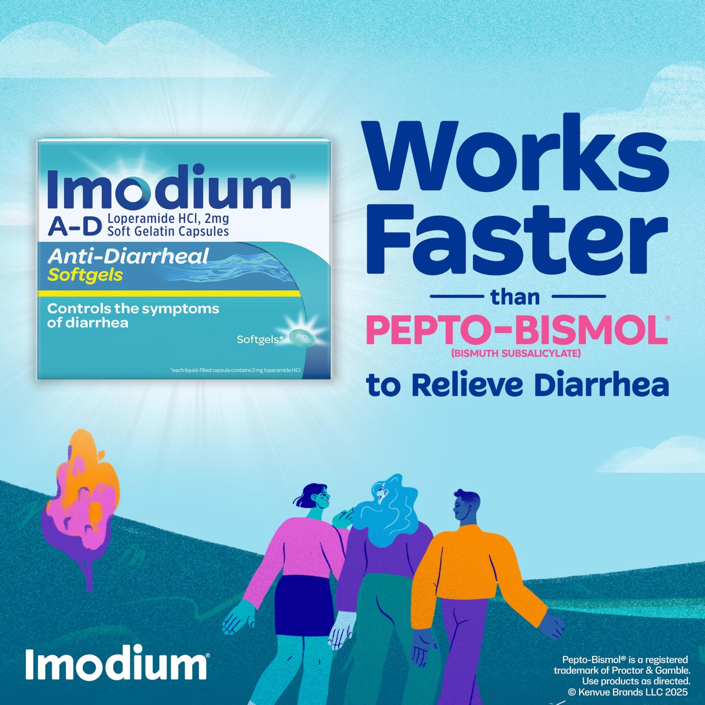 Imodium A-D Fast-Acting Anti-Diarrheal Softgels, Loperamide HCl 2 mg, Travel Essential Diarrhea Relief Medicine for Adults, 24 Count, Anti Diarrhea Pills,Easy to Swallow, for Ages 12+