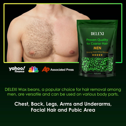 Men’s Waxing Kit for Coarse Back & Chest Hair – New Heavy-Duty Edition – Home Waxing System for Couples & Male Grooming – Includes Analog Warmer & Precision Tools for Beard & Brows