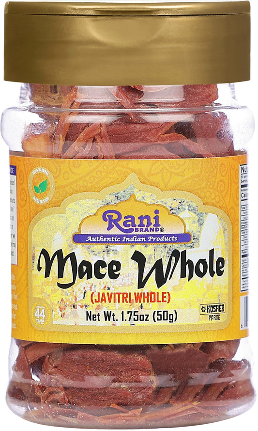 Rani Mace Whole (Javathri), Spice 1.75oz (50g) PET Jar ~ All Natural | Vegan | Gluten Friendly | NON-GMO | Kosher | Indian Origin