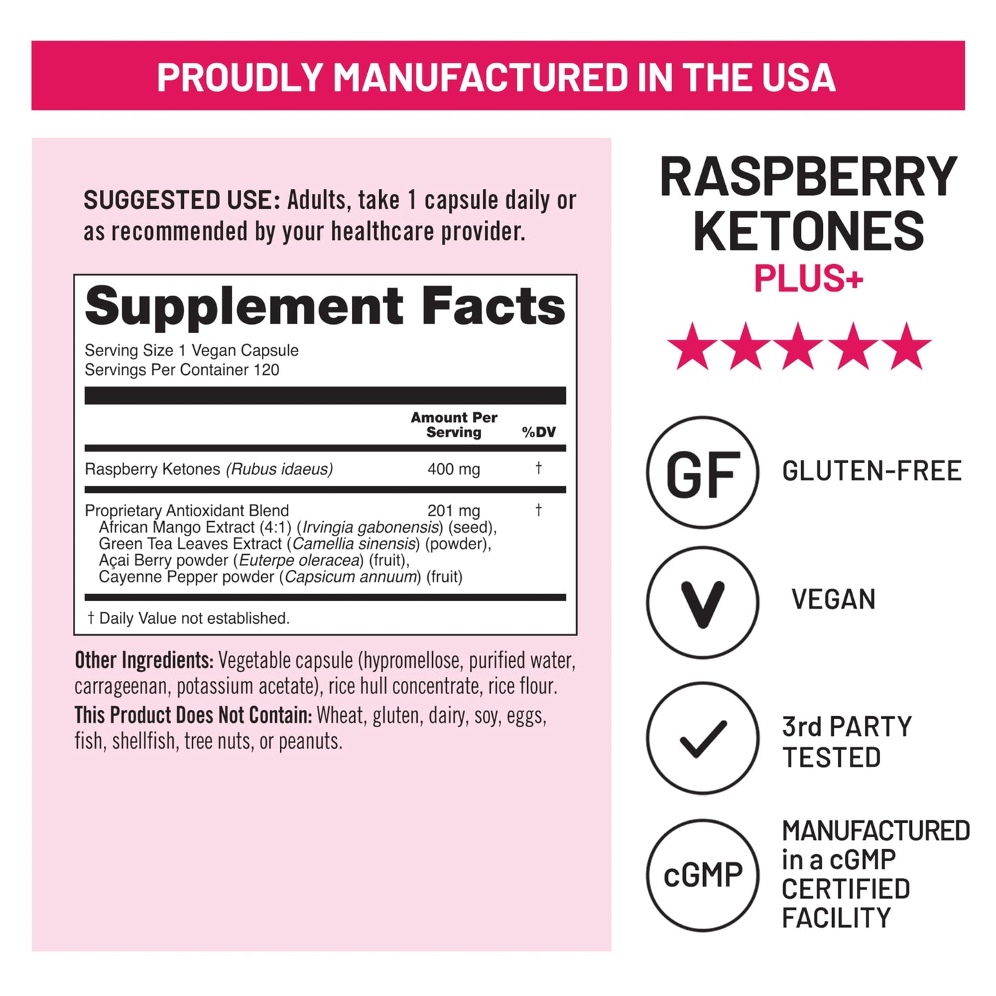NatureWise Raspberry Ketones Plus with Green Tea Extract, Cayenne Pepper & Acai Berry - Supports Weight Management, Antioxidant Health & Energy Levels - Vegan & Gluten-Free - 120 Capsules