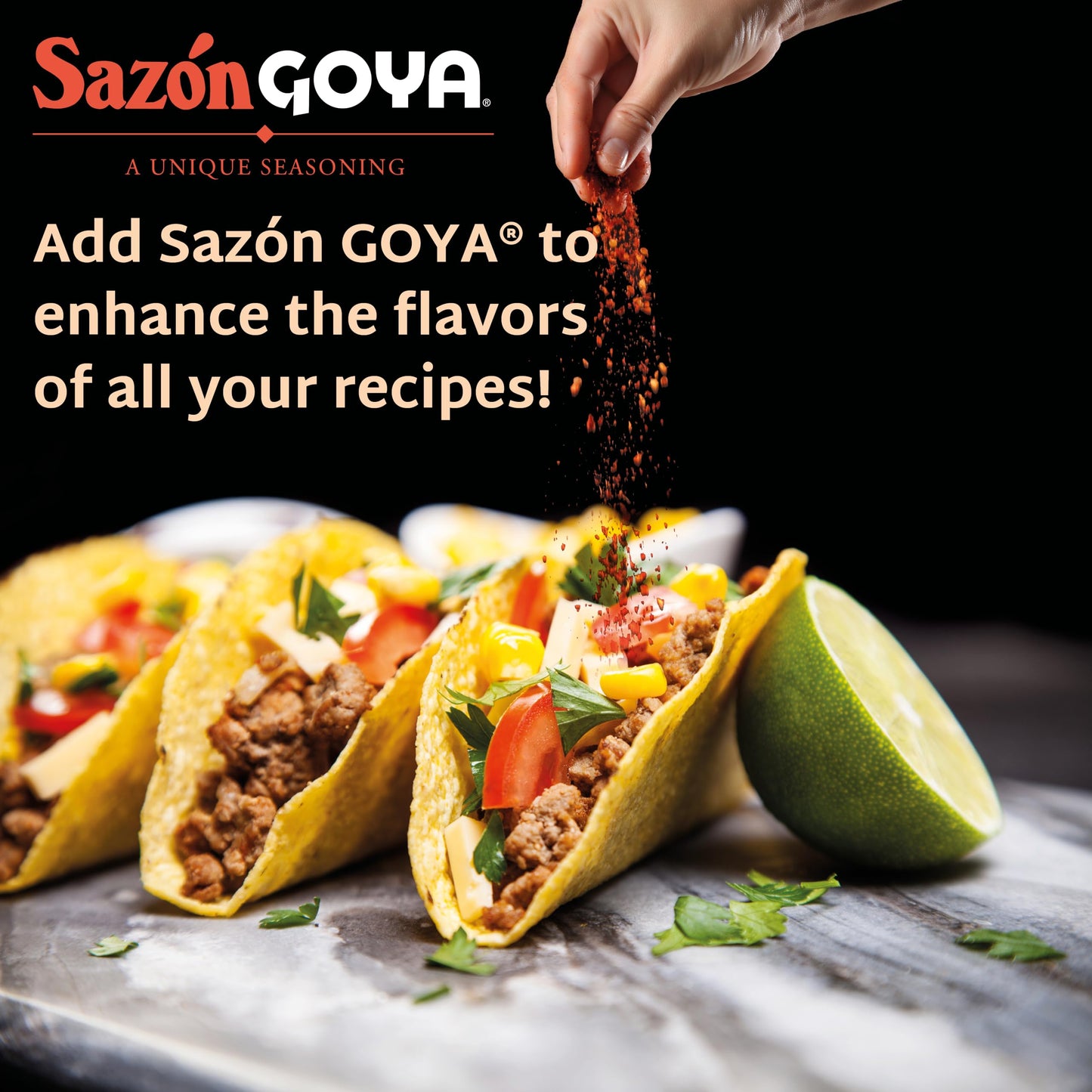 Sazón with Coriander & Annatto by Goya, Latin Spice Blend for Poultry, Seafood, Meat and Vegetables, All Purpose Mexican Seasoning, Pack of 2, 1.41oz Cartons, 8 Packets Each