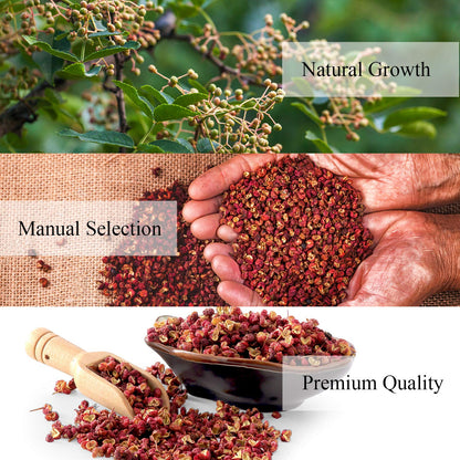 Yimi Sichuan Szechuan Peppercorns, Grade AAA Sichuan Whole Red Peppercorn, Strong Flavor for Mapo Tofu, Kung Pao Chicken, Ideal for Gift, 2.1 oz