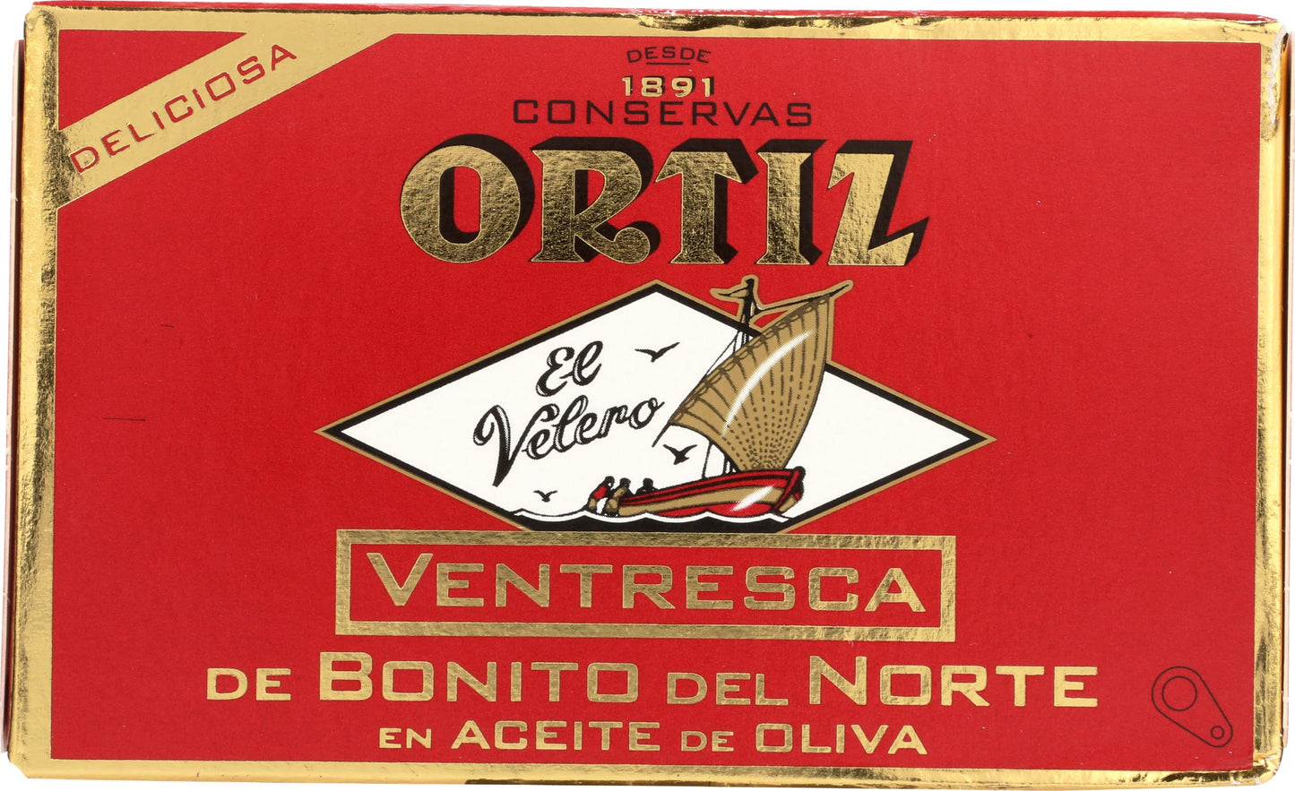 Ortiz Ventresca White Tuna Belly in Olive Oil, Tender Buttery Fillets with Exquisite Flavor, Superior Wild Caught Tuna Packed in Delicate Spanish Olive Oil, 3.88oz Can (Pack of 1)