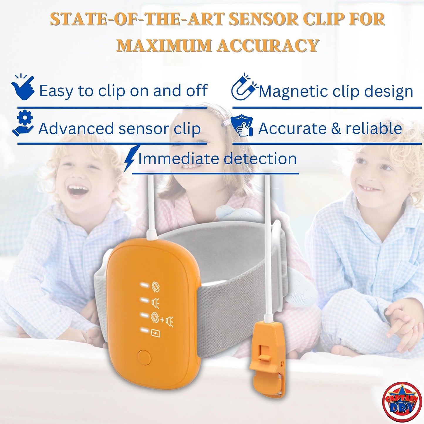 Bedwetting Alarm Rechargable for Boys and Girls Potty Training Older Children Pee Alarm Potty Timer Bedwetting Monitor Sensor Deep Sleepers Turn Move During Sleep Loud Sound Three Modes