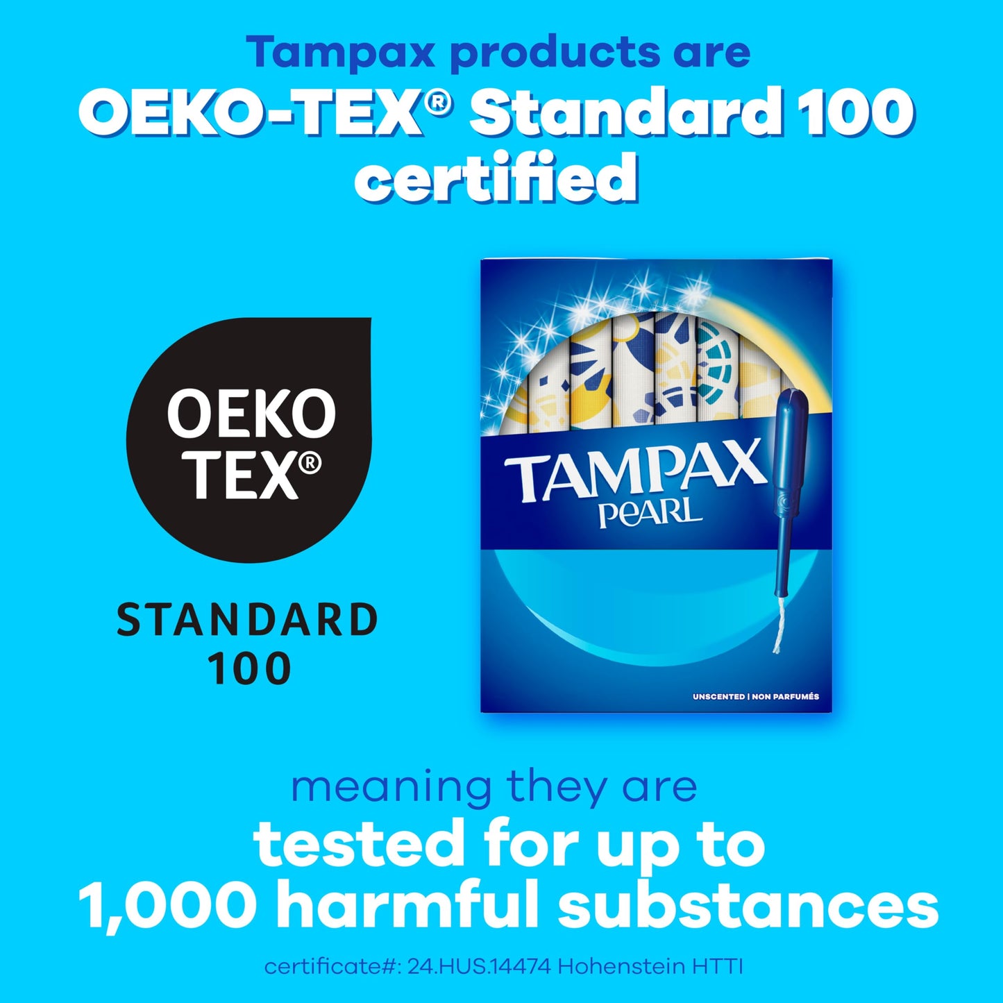 Tampax Pearl Tampons Regular Absorbency, with Leakguard Braid, Unscented, 50 Count x 2 Packs (100 Count Total) (Packaging May Vary)
