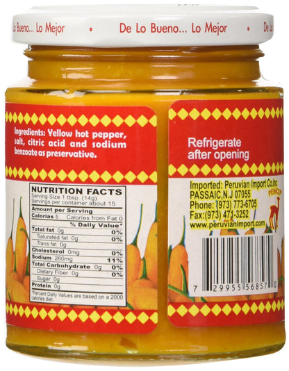 Inca's Food Aji Amarillo Paste - Hot Yellow Pepper Paste, 7.5 Oz Jar - Product of Peru