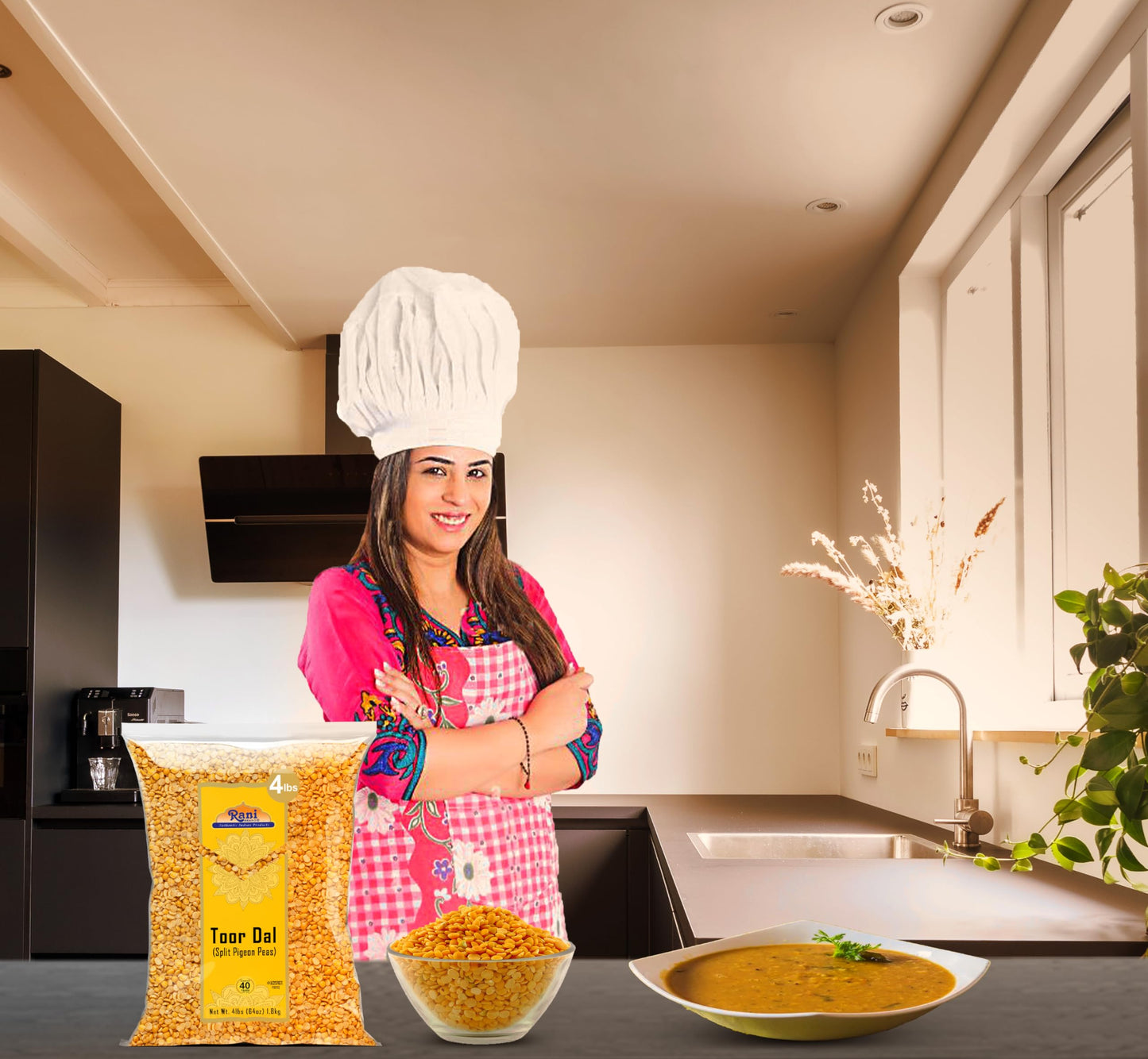 Rani Toor Dal (Split Pigeon Peas) 64oz (4lbs) 1.81kg Bulk ~ All Natural | Gluten Friendly | NON-GMO | Vegan | Indian Origin