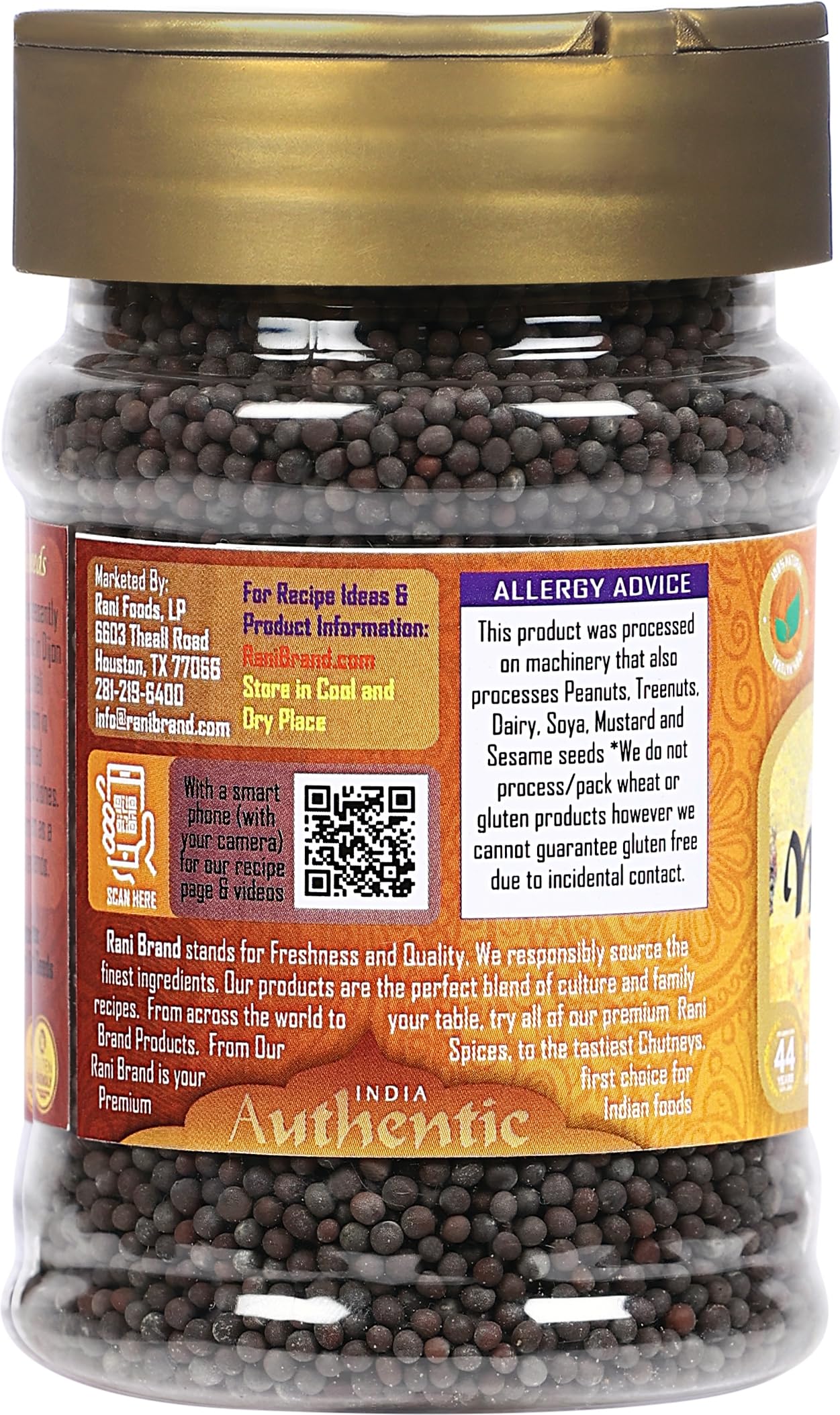Rani Black Mustard Seeds Whole Spice (Kali Rai) 3.5oz (100g) PET Jar ~ All Natural | Gluten Friendly | NON-GMO | Kosher | Vegan | Indian Origin