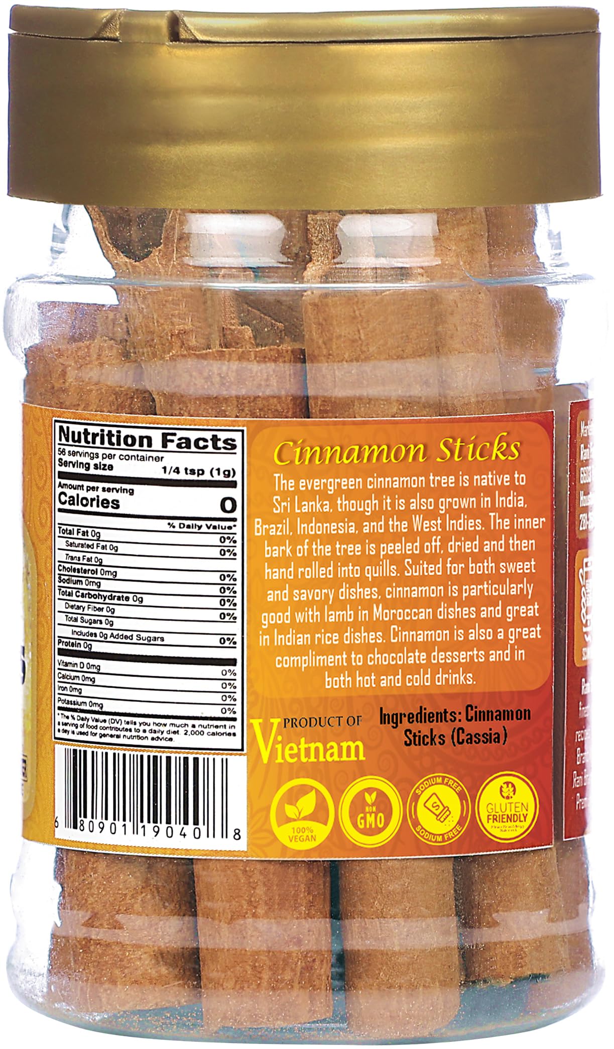 Rani Cinnamon Sticks 2oz (56g) PET Jar - 10-13 Sticks - Strong Aroma, Perfect for Baking, Cooking & Beverages | 3+ Inches Length - Cassia Saigon Cinnamon from Vietnam | Kosher