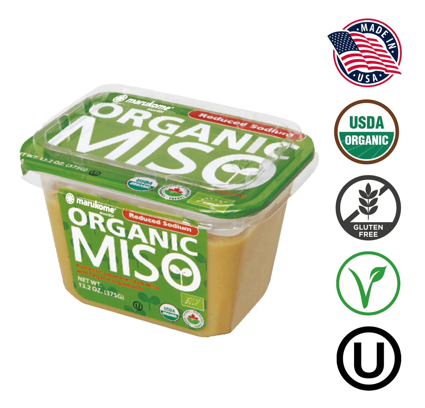 Marukome Organic Broth, Reduced Sodium Miso Paste, 13.2 OZ