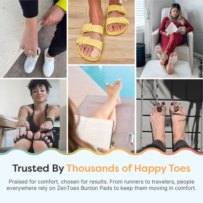 ZenToes Bunion Pads to Wear with Shoes – Waterproof Soft Bunion Cushion Protector, Breathable Adhesive Foot Pad for All Day Comfort & Support, 48 Count