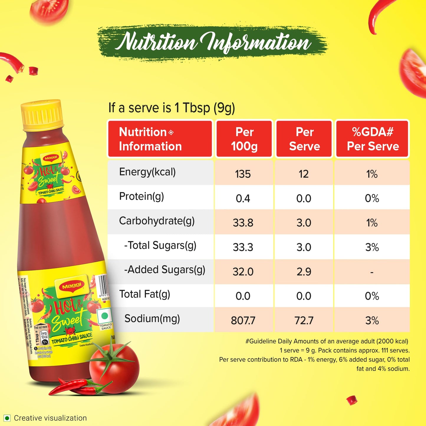 Maggi Hot & Sweet Tomato Chilli Sauce - 1kg., 2.2lb