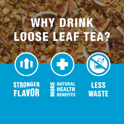 Tiesta Tea Ultimate Live Loose Leaf Kit, Tea Starter Kit with High to Non-Caffeinated Blends, Hot & Iced Brews, Includes Black, Green, Herbal Sample Bags and 16oz Brewmaster Dispensing Infuser