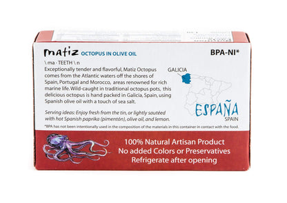 Matiz Pulpo Wild-Caught Pulpo Spanish Octopus in Olive Oil 4.0 Oz, (5 Pack)