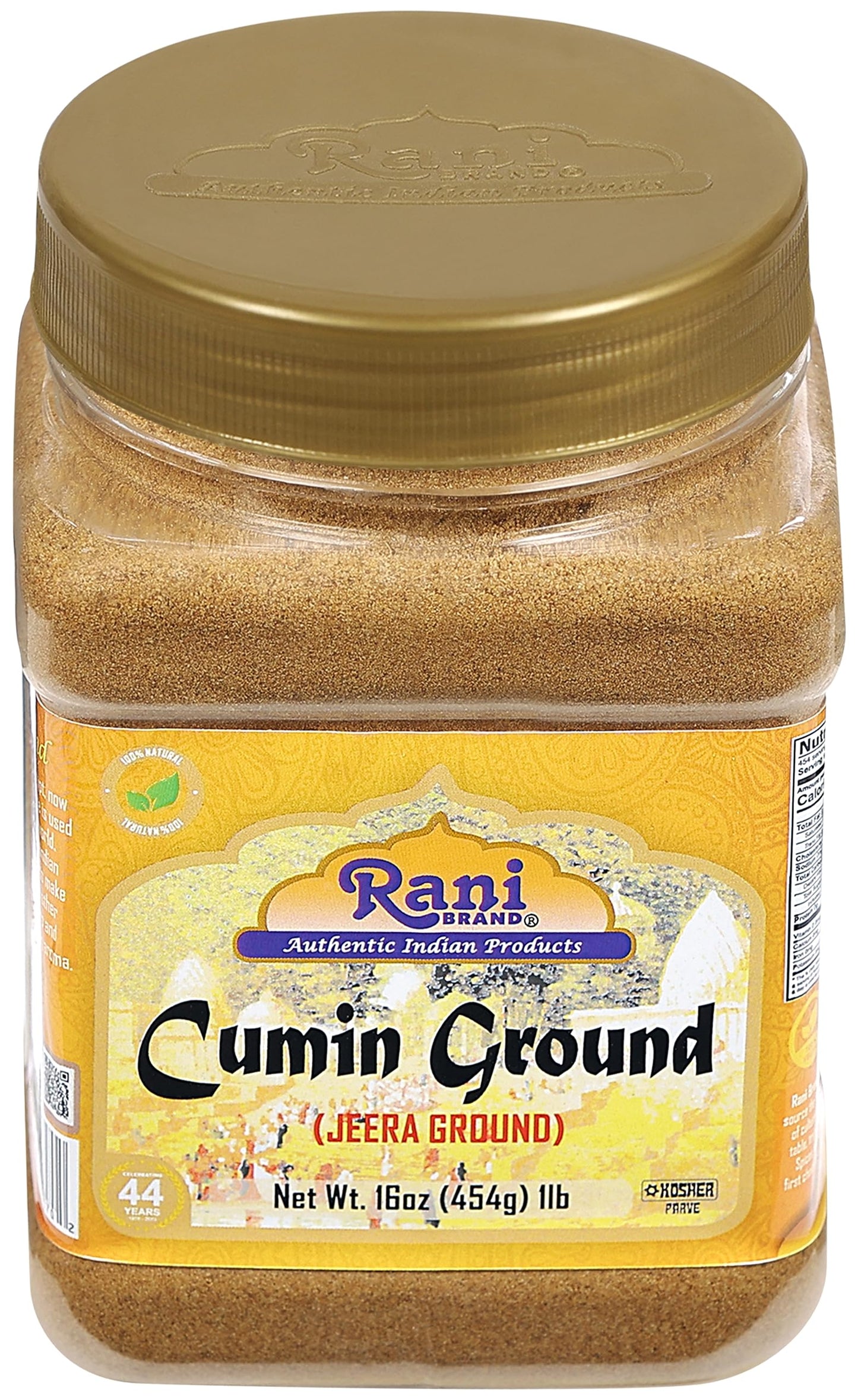 Rani Cumin (Jeera) Powder Spice 16oz (1lb) 454g PET Jar ~ All Natural | Vegan | Gluten Friendly | NON-GMO | Kosher | Indian Origin