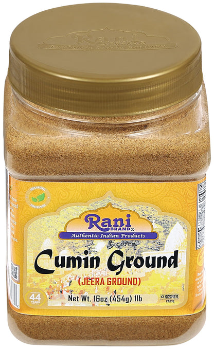 Rani Cumin (Jeera) Powder Spice 16oz (1lb) 454g PET Jar ~ All Natural | Vegan | Gluten Friendly | NON-GMO | Kosher | Indian Origin