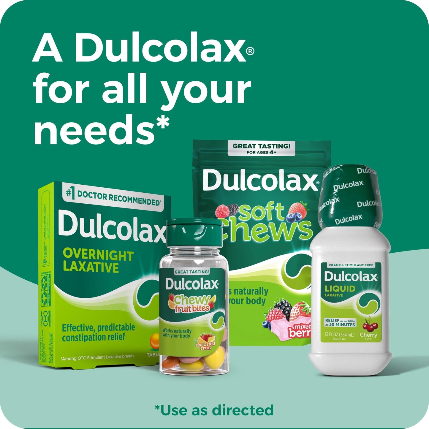 Dulcolax Stimulant Laxative Tablets, Predictable & Effective Constipation Relief, Relieves Straining & Bloating, Bisacodyl 5 mg, 100 Count