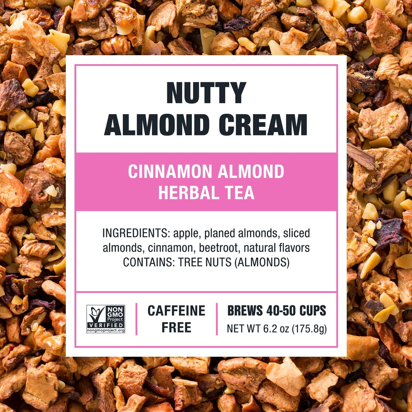 Tiesta Tea - Nutty Almond Cream, Premium Loose Leaf, Cinnamon Almond Herbal Tea Blend, Non-Caffeinated, Make Hot or Iced & Brews Up to 50 Cups, 6.2 Ounce Refillable Tin
