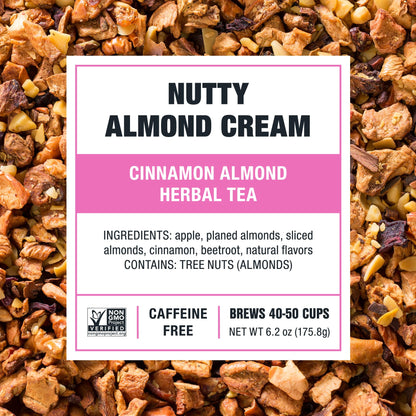 Tiesta Tea - Nutty Almond Cream, Premium Loose Leaf, Cinnamon Almond Herbal Tea Blend, Non-Caffeinated, Make Hot or Iced & Brews Up to 50 Cups, 6.2 Ounce Refillable Tin