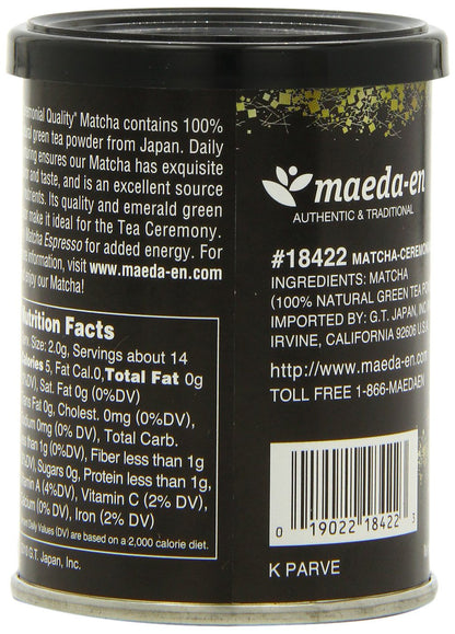 Maeda-En Matcha Ceremonial Quality Green Tea Powder, 1-Ounce
