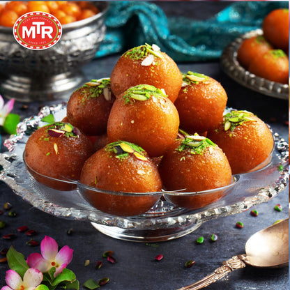 MTR Gulab Jamun – Traditional Indian Sweet – Soft & Melt-in-the-Mouth Texture – Easy to Prepare at Home – No Preservatives – 35.7 oz