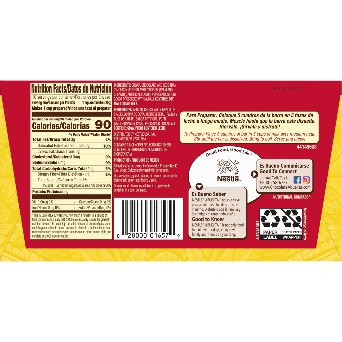 Nestle Abuelita Authentic Mexican Hot Chocolate Drink Mix Bar