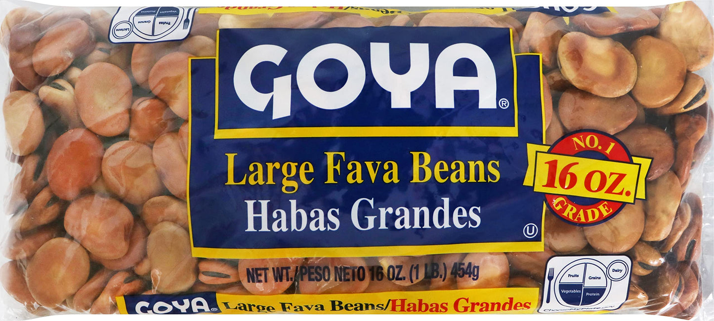 Goya Foods Large Fava Beans, Dry, 16 Ounce (Pack of 24)
