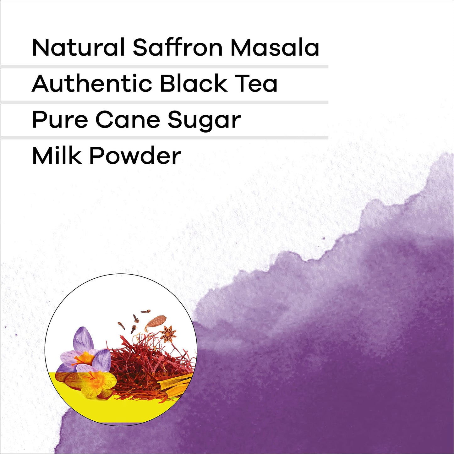 QuikTea Saffron Masala Chai Tea Latte – 10 Count, Bold Saffron Masala Flavor, no preservatives – Just Add Hot Water