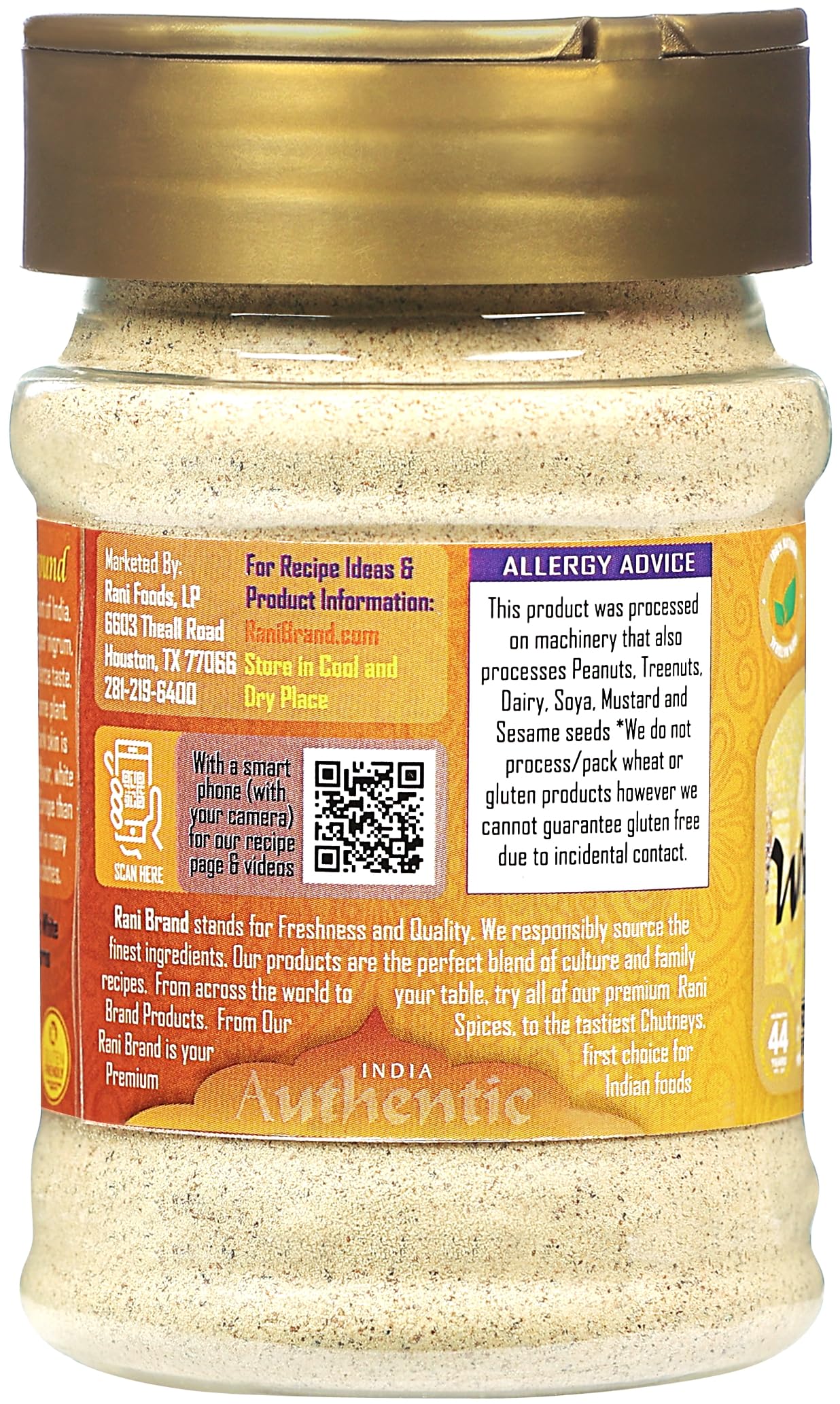 Rani White Pepper (GOL Mirch), Ground Spice 3oz (85g) PET Jar ~ All Natural | Vegan | Gluten Friendly | Non-GMO | Kosher | Indian Origin