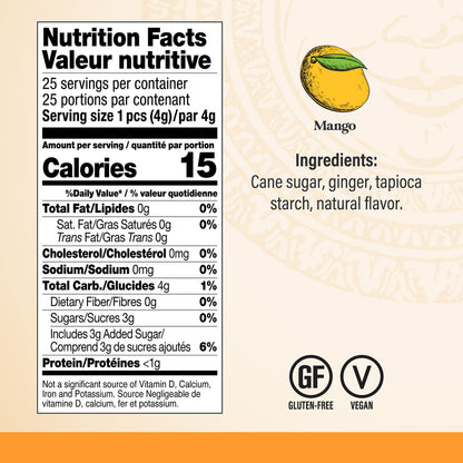 Chimes Mango Ginger Chews, 1lb Bag