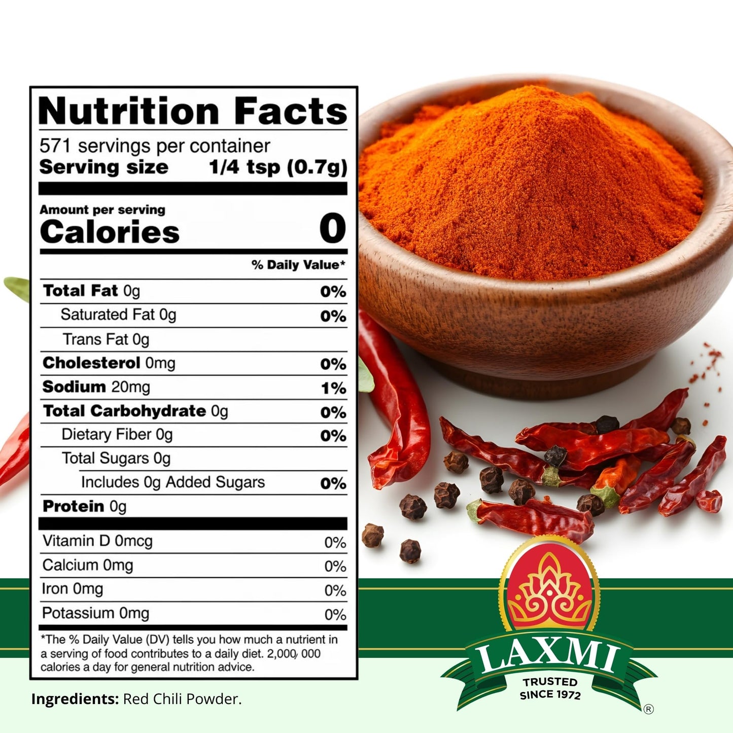 LAXMI Kashmiri Xtra Hot Chili Powder - Authentic Indian Red Chili Seasoning - NON-GMO - 7 oz Cooking Spice