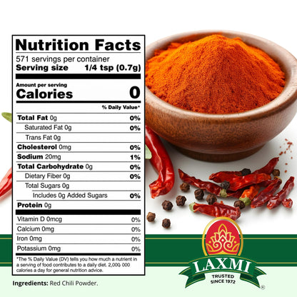 LAXMI Kashmiri Xtra Hot Chili Powder - Authentic Indian Red Chili Seasoning - NON-GMO - 7 oz Cooking Spice