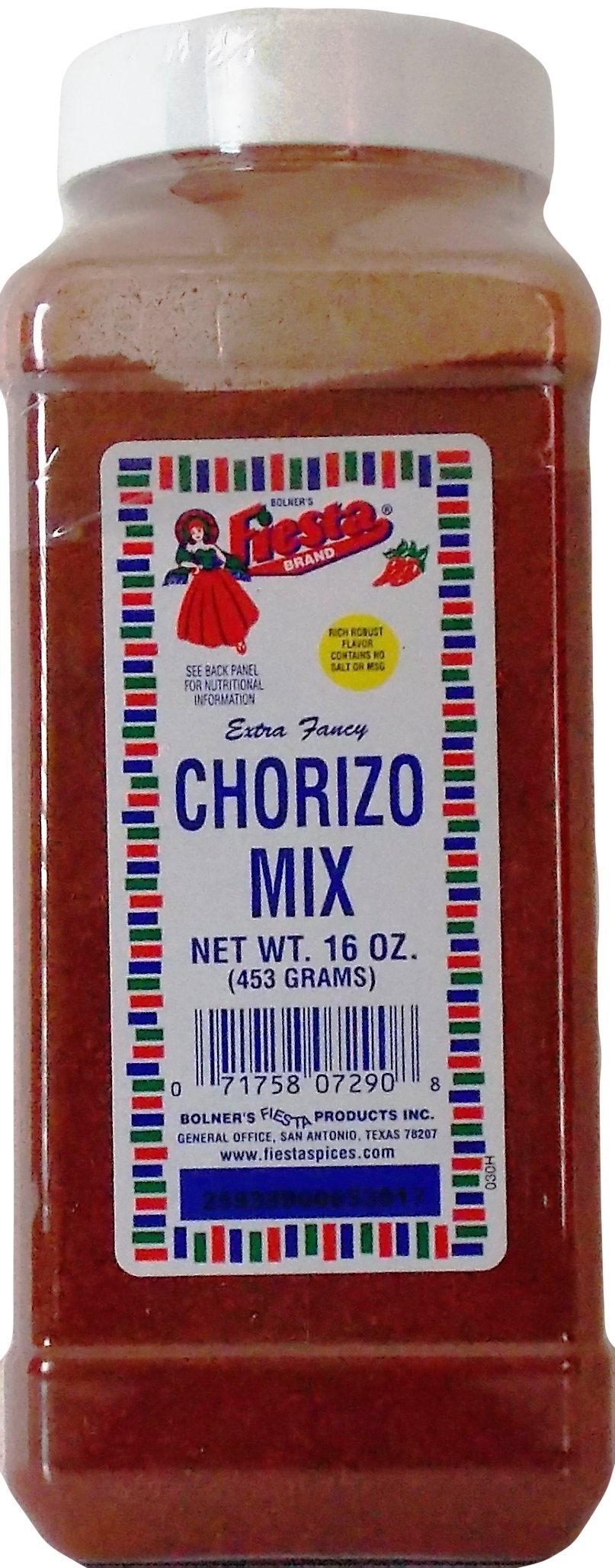 Bolner's Fiesta Extra Fancy Salt Free Chorizo Mix, 16 Oz.