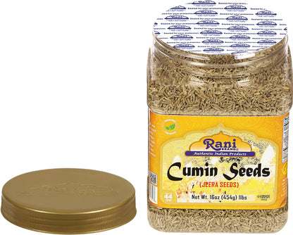 Rani Cumin Seeds Whole (Jeera) Spice 16oz (1lb) 454g PET Jar ~ All Natural | Gluten Friendly | NON-GMO | Kosher | Vegan | Indian Origin