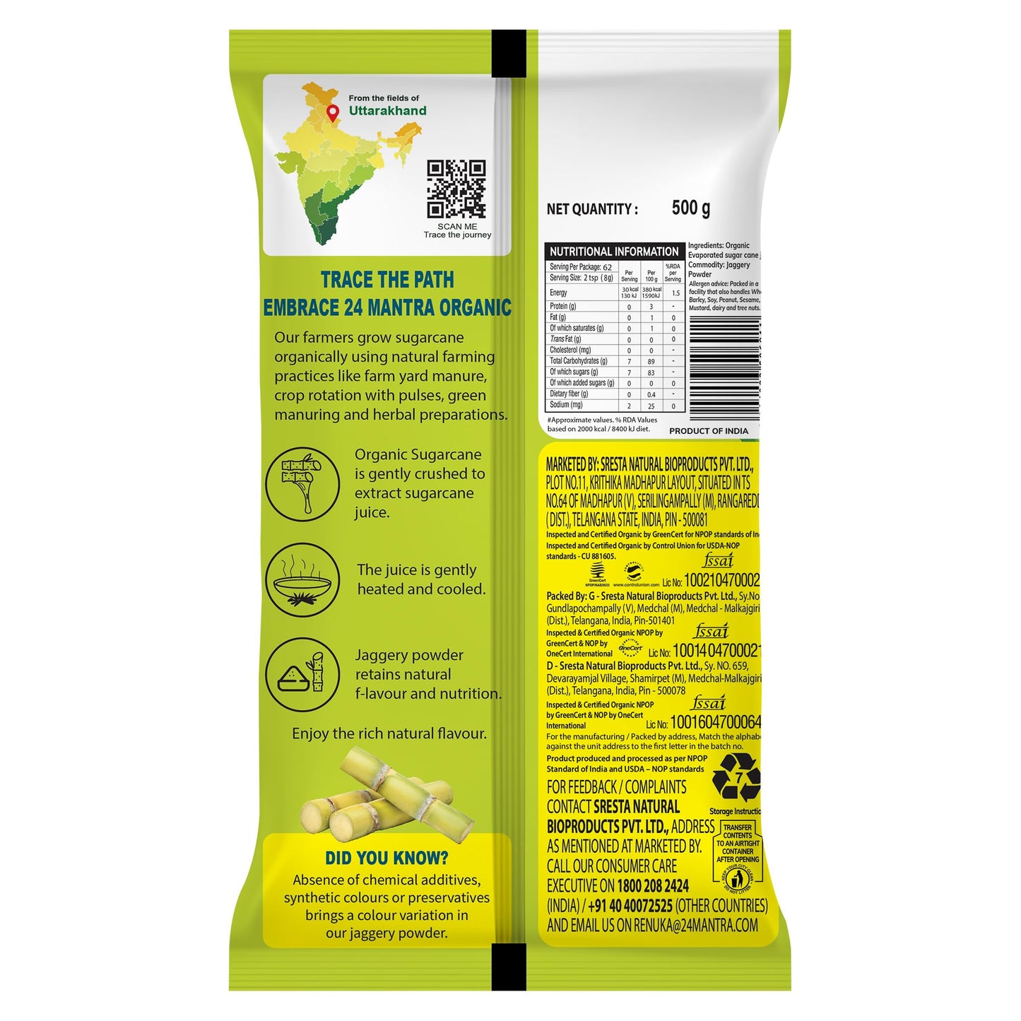 24 Mantra Organic Jaggery Powder (500g)