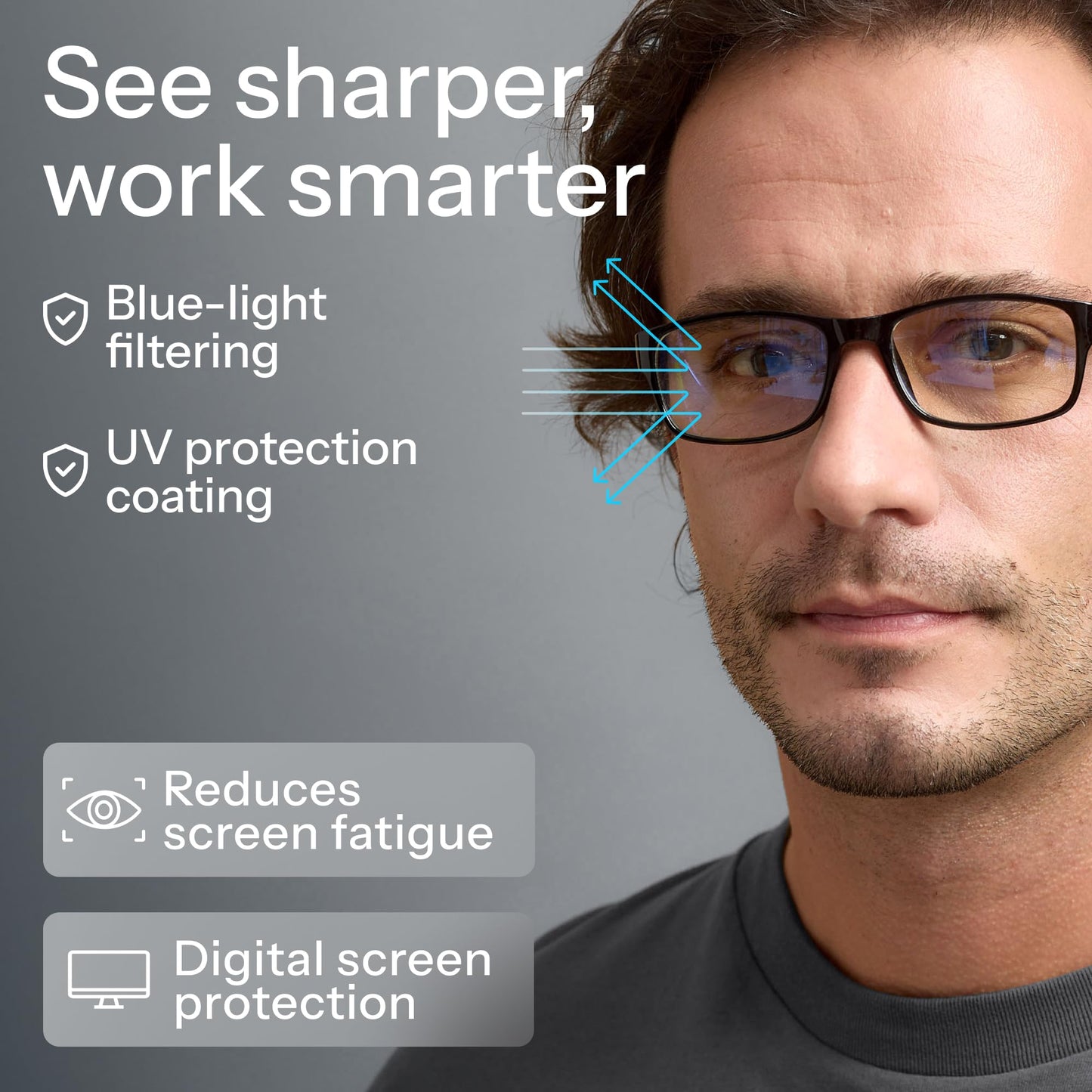 Gaoye 1.5 Professional Reading Glasses for All Day - Computer Readers with Blue Light Protection - Value Pack