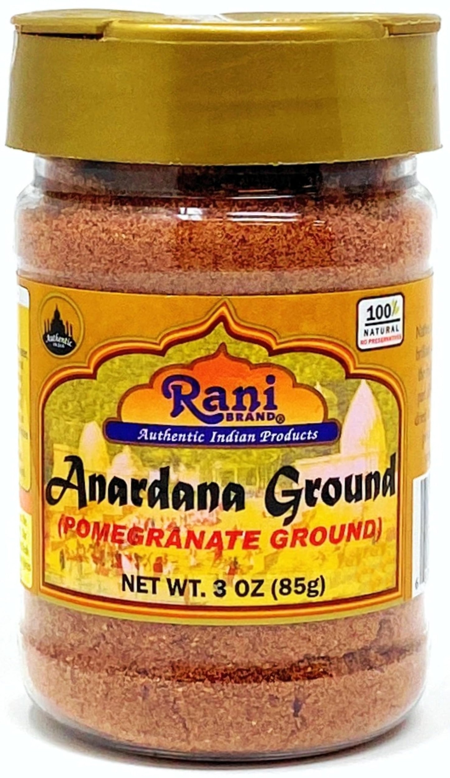 Rani Anardana (Pomegranate) Ground, Indian Spice 3oz (85g) PET Jar ~ All Natural | No Color | Gluten Friendly | Vegan | NON-GMO | No Salt or fillers | Indian Origin