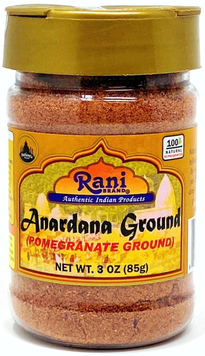 Rani Anardana (Pomegranate) Ground, Indian Spice 3oz (85g) PET Jar ~ All Natural | No Color | Gluten Friendly | Vegan | NON-GMO | No Salt or fillers | Indian Origin