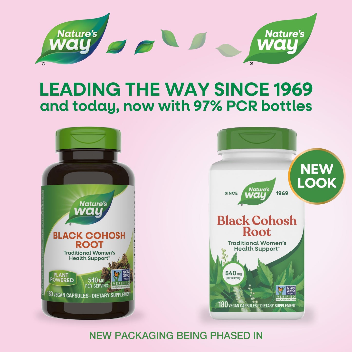 Nature's Way Black Cohosh Root, Traditional Support for Women's Health*, 540 mg per Serving, Non-GMO Project Verified, 180 Capsules (Packaging May Vary)
