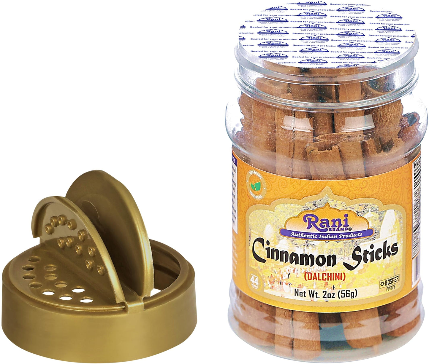 Rani Cinnamon Sticks 2oz (56g) PET Jar - 10-13 Sticks - Strong Aroma, Perfect for Baking, Cooking & Beverages | 3+ Inches Length - Cassia Saigon Cinnamon from Vietnam | Kosher