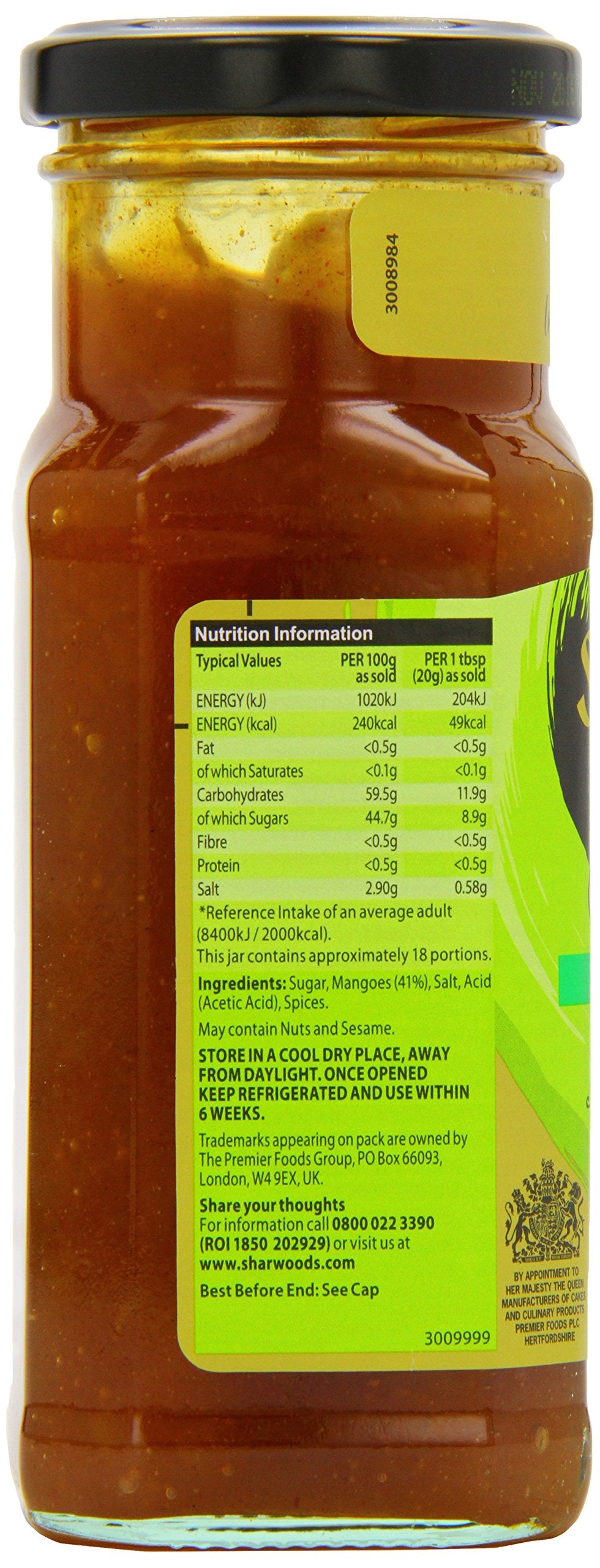 Sharwood's Green Label Mango Chutney 360g
