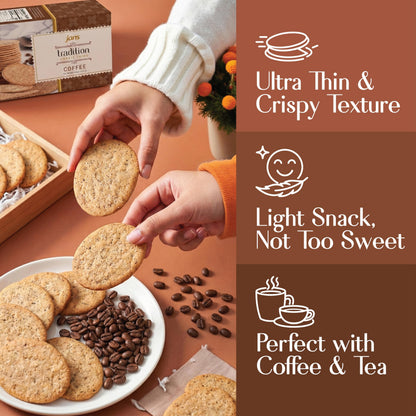 Jans Tradition Cookie Thins, Coffee Flavor Baked Crackers, 4.2 oz (Pack of 6)