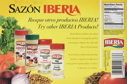 Iberia Sazon without Annatto, 3.52 oz, Perfect Seasoning Made With a Combination of Finest Herbs and Spices, 36 Packs