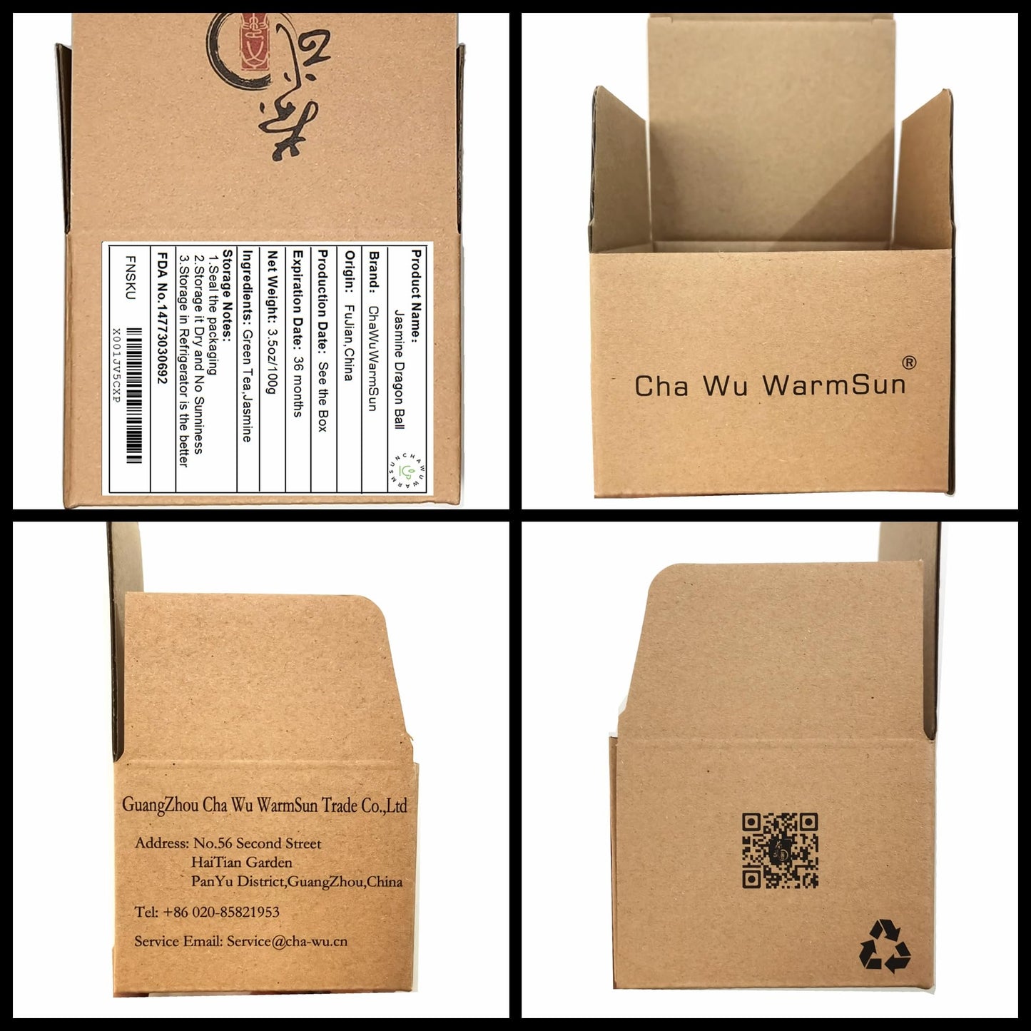 ChaWuWarmSun Jasmine Pearls Tea Dragon Ball,3.5oz/100g,Loose Leaf Green Tea of Chinese