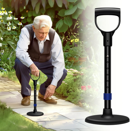 Standing Aids & Supports with Large Base, Adjustable Mobility Aids & Equipment, Devices to Lift Elderly Off Floor, Stair Lifts for Seniors(Black & Blue)