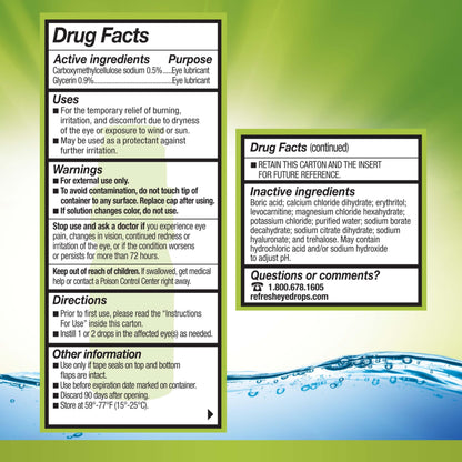 Refresh RELIEVA PF Xtra Preservative-Free Artificial Tears Lubricant Eye Drops, 0.33 fl oz (10 mL), 1 Count