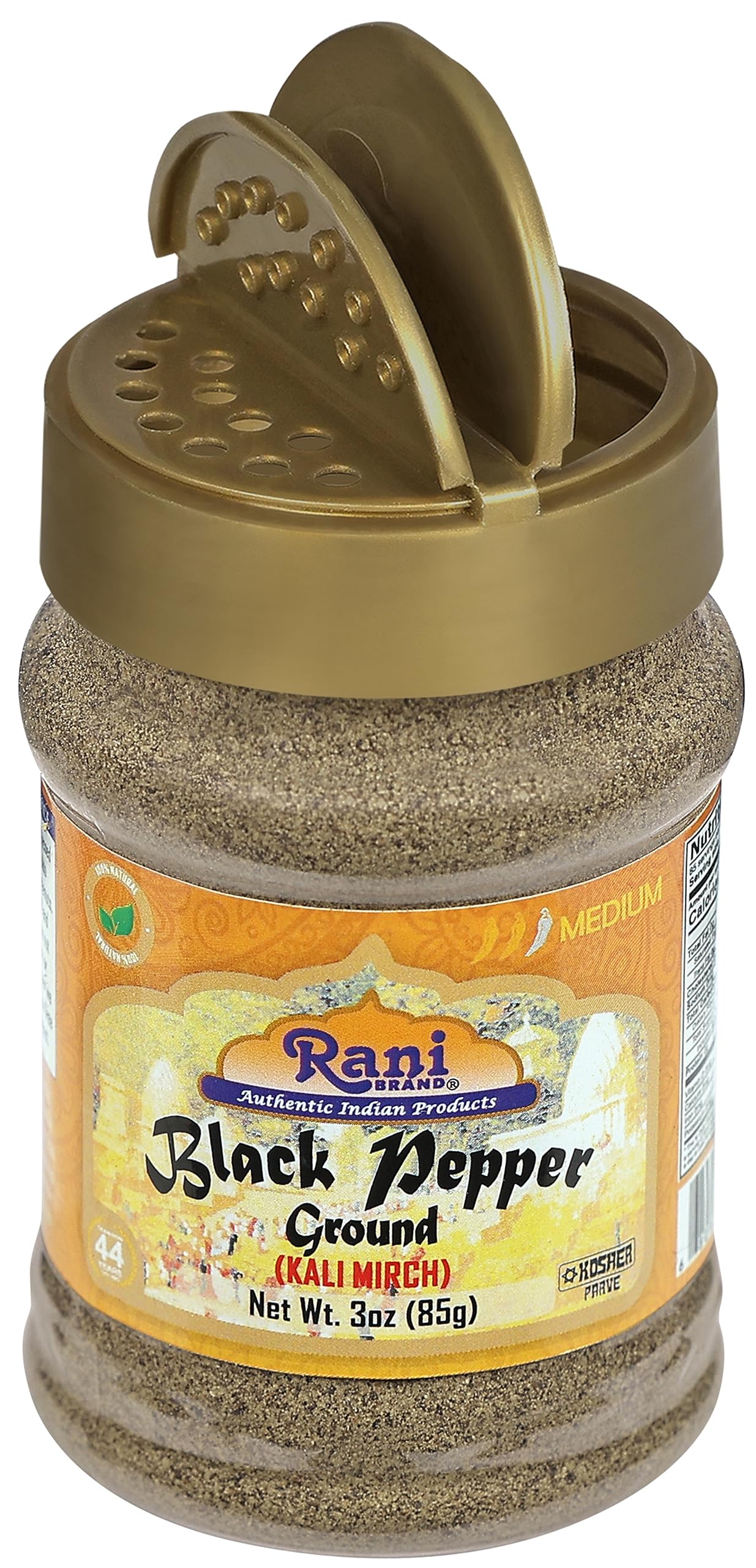 Rani Black Pepper Fine Powder 80 Mesh 3oz (85g) PET Jar ~ All Natural | Vegan | Gluten Friendly | NON-GMO | Kosher | Product of Vietnam