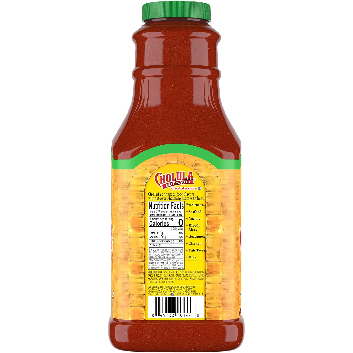 Cholula Chili Lime Hot Sauce, 64 fl oz - One 64 Fluid Ounce Bulk Container of Chili Lime Hot Sauce with Mexican Peppers, Lime and Signature Spice Blend, Perfect for Eggs, Shrimp, and More