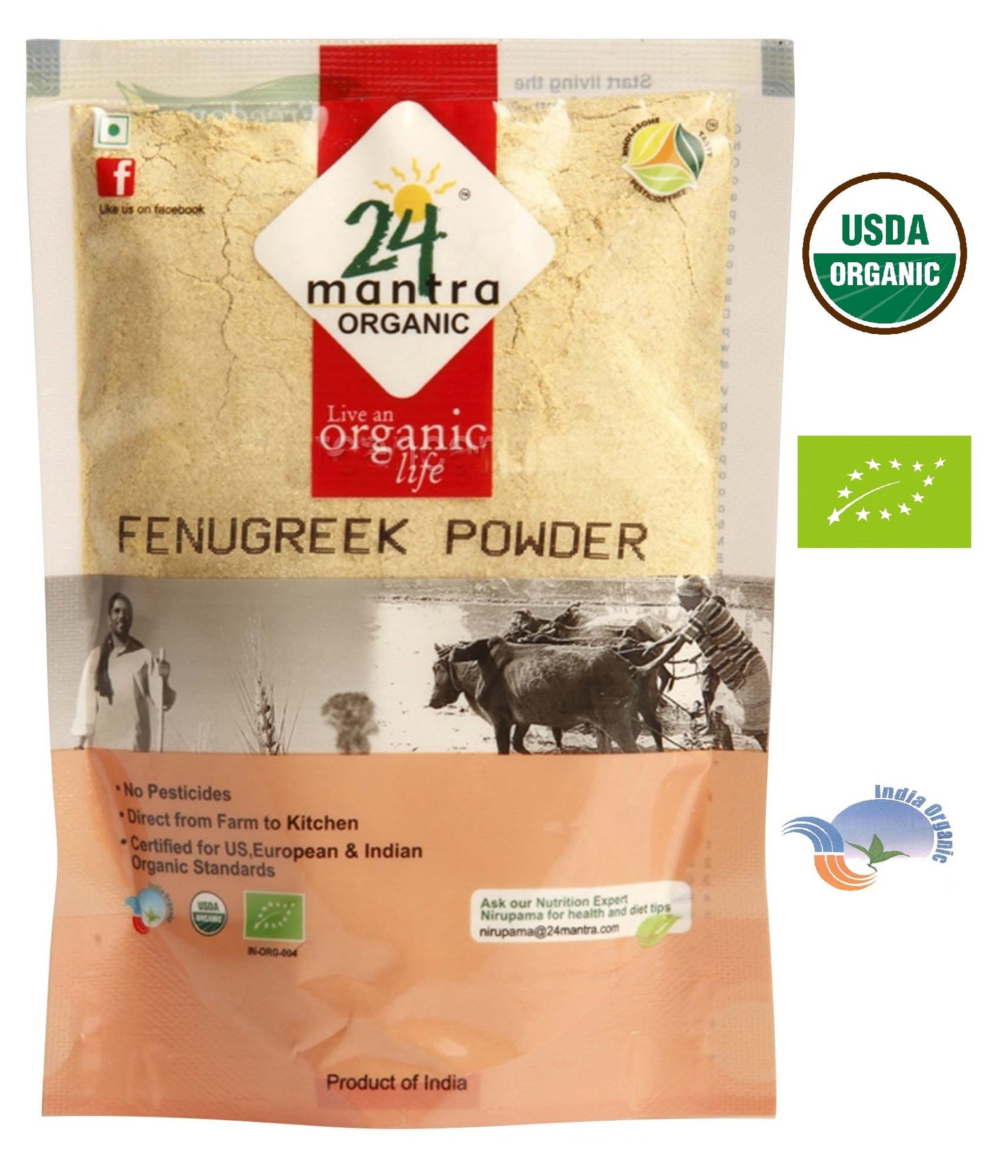 Organic Coriander Seeds Powder 7 Ounces, USDA Organic, No Pesticides, No Adulteration, No Sodium - 24 Mantra Organic