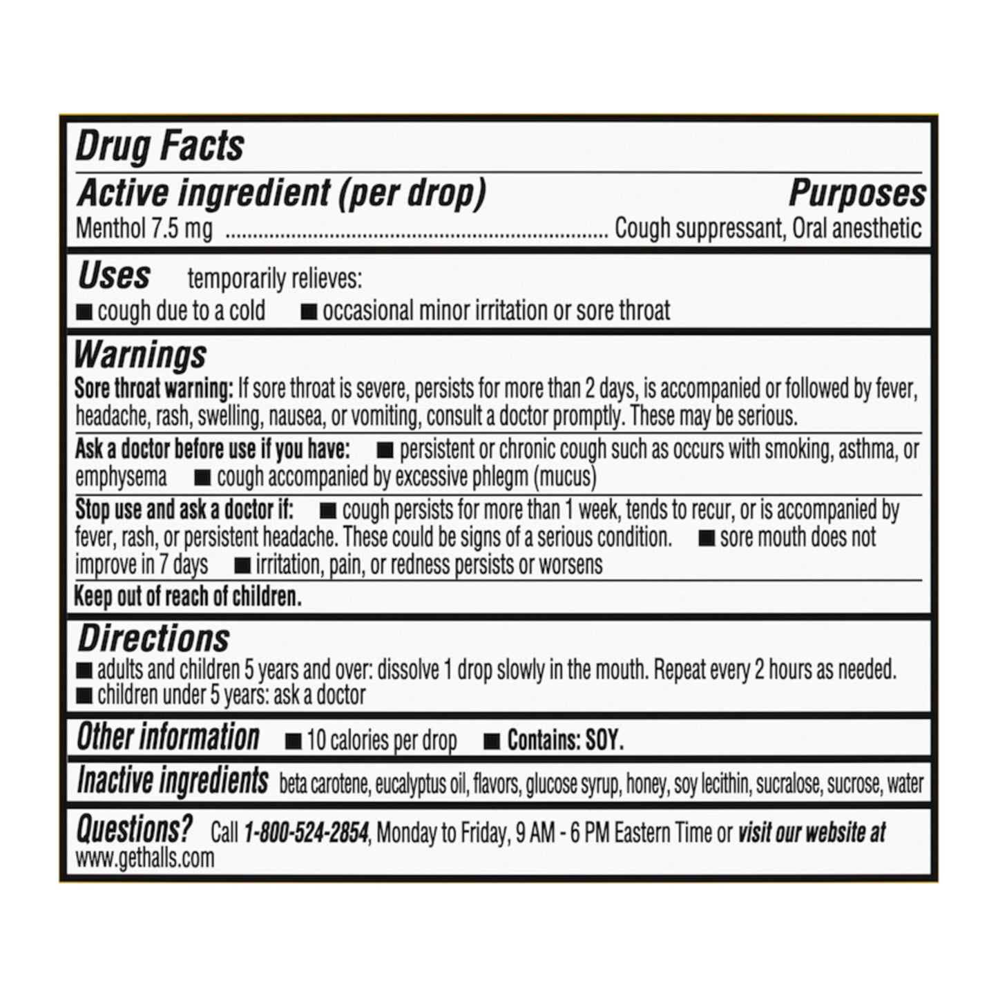 HALLS Cough and Throat Relief Honey Lemon Cough Drops, Bulk Pack, 250 Drops